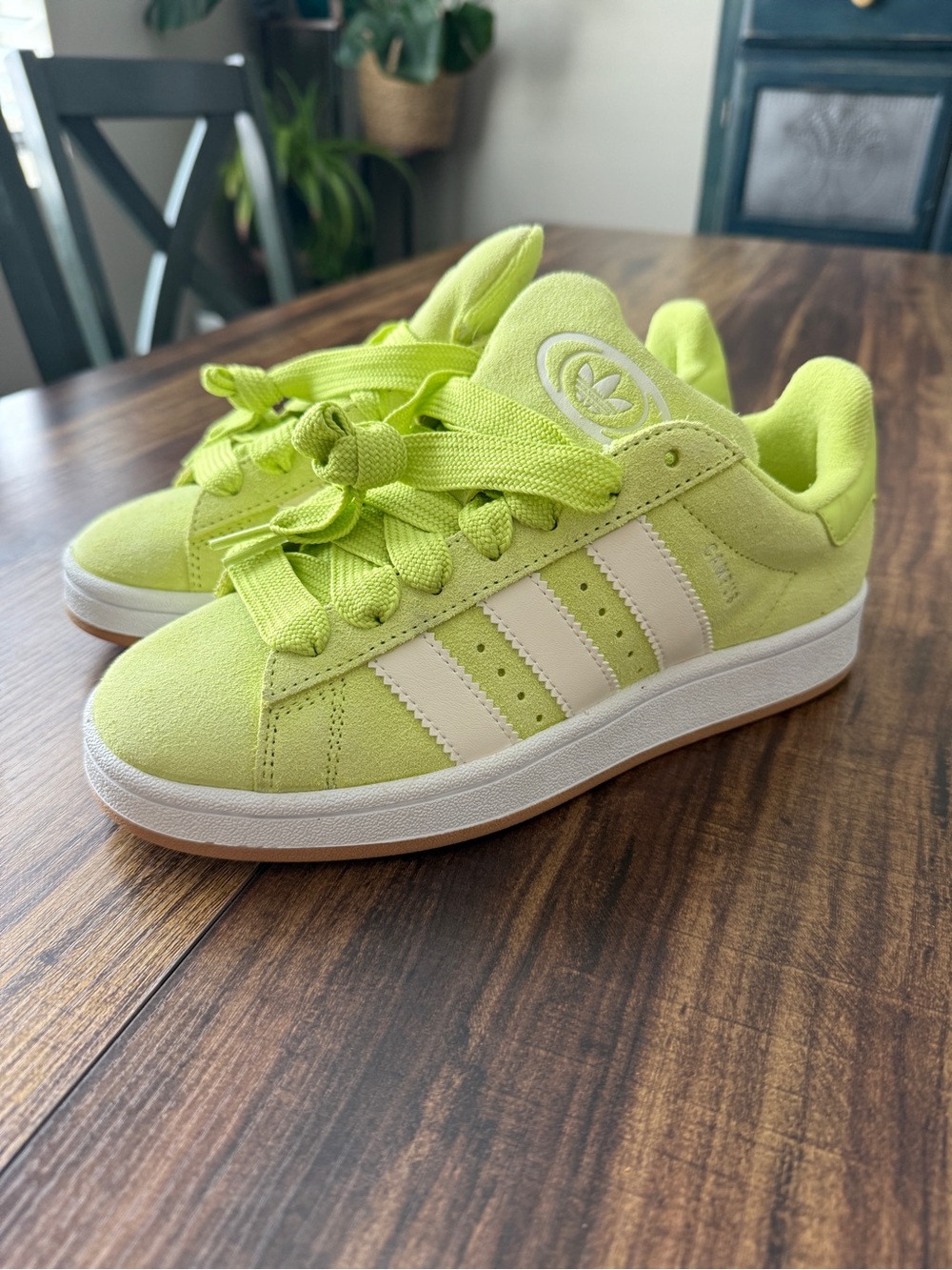 Adidas Campus Skate Shoe in Lime Green Suede with White Stripes- NWT Sneaker
